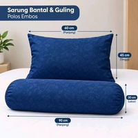 1 Set Sarung Bantal & Guling Polos Emboss Premium Sarung Bantal 45x60 cm Resleting Sarung Guling 30x