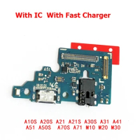 50PCS USB Charging Port Charge Connector Flex Cable For Samsung Galaxy A10S A20S A21S A30S A31 A51 A50S A70S A71 M10 M20 M30