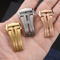 Stainless Steel Watch Buckle for Omega Watch Band 20mm 18mm Clasp Leather Metal Deployment Button Folding Buckles Accessories