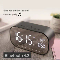 yAyusi bluetooth shower speaker mini portable computer speakers with alarm clock display fm radio bedroom speaker