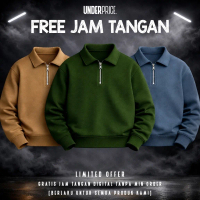 Jaket Sweater Klasik Polo Half Zip Rugby Basic Unisex