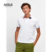【AIGLE】男 抗UV快乾短袖POLO衫(AG-1P119A130 白色)