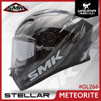 SMK STELLAR METEORITE 黑灰 GL266 侵略者 亮面 全罩 雙D扣 入門推薦 耀瑪騎士安全帽部品