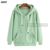 JAKET ZIPPER HOODIE POLOS M,L,XL,XXL MINT PRIA WANITA WAME sweater hoodie cowok