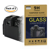 2x Self-Adhesive 0.25mm Glass LCD Screen Protector w/ Top LCD Film for Panasonic Lumix DMC-G7 DMC-G9 / DMC G7 G9 DC-G100 Camera
