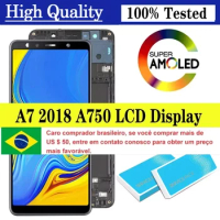 OLED/Super AMOLED LCD For Samsung A7 2018 A750 SM-A750F A750F Display With Touch Screen Assembly Replacement Part