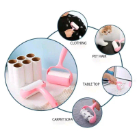 Set cây lăn bụi quần áo ga grap giường sôfa thảm hay  lông chó mèo kèm 3 cuộn lõi keo(60 tờ/lõi)