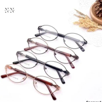 frame kacamata oval kecil dewasa bahan titanium