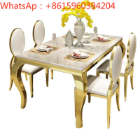 Beiou qingshe marble dining table stainless steel dining table
