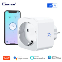 GIRIER Tuya Smart Plug WiFi Smart Home Outlet Socket with Power Monitoring Function 16A Works with Alexa Google Home Smartthings