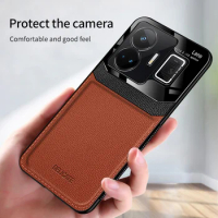 Luxury Original Leather Shockproof Case For Realme GT Neo 5 Camera Protect Phone Cover For Realme GT Neo5 Silicone Frame Coque