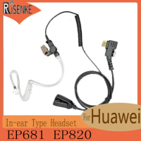 RISENKE-In-ear Type Earphone with Mic PTT, Headset Earpiece for Huawei EP681, EP820, Radio Walkie Talkie Accessories