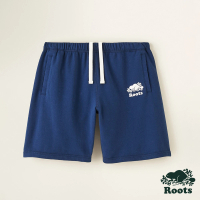 【Roots】Roots女裝-絕對經典系列 海狸LOGO長版休閒短褲(深藍色)