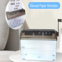 A4 Paper Hand Shredder Portable Paper Shredder Manual Shredder 3mm Strip Cut Transparent Window Documents Paper Cutting Tool
