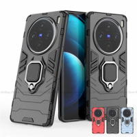 For Vivo X100 5G Case Vivo X70 X80 X90 X100 Pro 5G Cover Case Shockproof Armor PC + Silicone Stand Car Holder Phone Back Cover