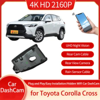 For Toyota Corolla Cross 2022 XG10 4K HD Plug And Play Driving Recorder DVR Dashcam Front And Rear Cameras Car Auto Accessories
