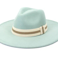 Big brimmed fedora hat fruit green rope accessories fedora hat men's panama hat fedora hat large brimmed hat church hat