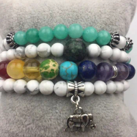Wealth 108 Mala beads necklace, lucky elephant,japa mantra, buddhist prayer mala ,chakra mala wrap