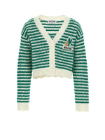 ชุดเซ็ตคาร์ดิแกน และเสื้อกล้ามเด็กผู้หญิง TEDDY BEAR ลายโลโก้ สี Milk/Bright Green