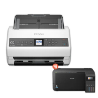 【EPSON】官方直營 搭L3550 三合一Wi-Fi智慧遙控連續供墨複合機★商用高速網路掃描器(DS-730N)