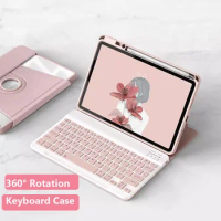 Rotation Keyboard for Samsung Galaxy Tab S9 FE Plus 12.4 A9 Plus S9 FE S8 11 A9 8.7 Inch A8 10.5 S6 Lite 10.4 Clear Acrylic Case