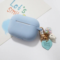 Sky Blue Dolphin Keychain For Apple Airpods Pro Case Silicone Earphone Bluetooth Wireless Protective Case For AirPods Pro3 Cute