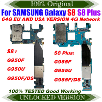 ทำงานเต็มรูปแบบปลดล็อกสำหรับ Samsung Galaxy S8 Plus G955F G955FD G955U S8 G950FD 64GB เมนบอร์ด Logic Board MB