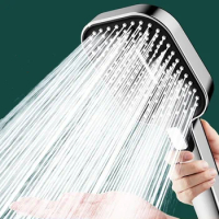 Luxury 3 Modes Large Panel Rectangular 120mm Rainfall Shower Head High Pressure Water Saving Shower Mixer Bathroom Accessories