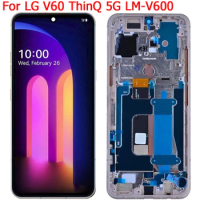 For LG V60 ThinQ 5G Global Version Display LCD Screen With Frame 6.8" LG V60 Display LM-V600 Screen Touch Panel Parts
