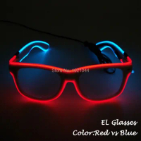 High-grade Colorful Glowing EL Wire Glasses, Party Decoration with Steady on Driver, Carnival Decoration