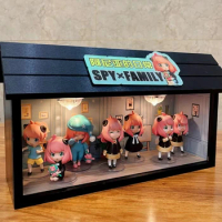 Spy Family Anime Kawaii Figure Q Version Anya Forger 10cm PVC FigureModel Doll Cartoon Display box trendy storage box