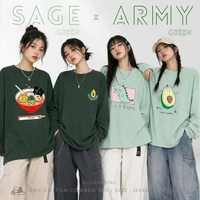 ELLIPSESINC Kaos Oversize Wanita Lengan Panjang Sage Green X Army Green PANJANG OVERSIZE POLOS SAGE 