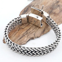 Gelang Pria Perak Asli Silver 925 Jalin Thailand Wildorio