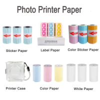 6 Rolls White Thermal Paper Color Label Paper Transparent Sticker Paper For PeriPage PAPERANG Phomemo Photo Printer