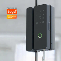 New Tuya WiFi smart security aluminium alloy fingerprint Glass door lock digital electronic Sliding door lock