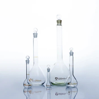 5/10/20/25/50/200/500/1000ml Class A Borosilicate Glass Lab Clear Volumetric Flask With Head Stopper