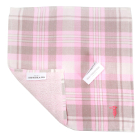 TRUSSARDI 雙色格紋棉質方巾(粉紅色/灰色)