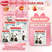 [HCM Chuyên Bỉm] Combo 4 Tã Quần HUGGIES Nature Made Panda Size M56/L42/XL36/XXL24