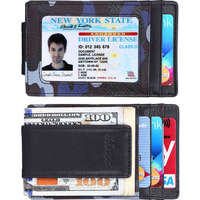 《Kinzd》真皮防盜證件鈔票夾(迷彩) | 卡片夾 識別證夾 名片夾 RFID辨識