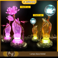 Lampu altar/lampu sembahyang/Lampu kaca kristal tangan swastika teratai kristal