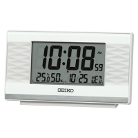 SEIKO 嗶嗶鬧鐘 溫度/濕度 電子鍾(QHL094W)7.8x13.5cm