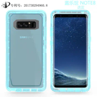 Front&amp;Back 360 Protective Clear Cover For Samsung s7edge s8 s9 s10 Plus s10lite note8 note9 Crystal Cover Shell Mobile Phone Bag