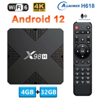 X98H Android 12 Smart TV BOX 2.4&amp;5G Dual Band Wifi TVBOX Allwinner H618 4GB 32GB 4K 6K HDR10+ BT Global Media Player Set Top Box