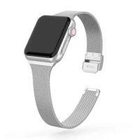 Silm Milanese loop For Apple Watch 6 5 4 band 44mm 40mm iWatch band 38mm 42mm luxury watchband bracelet for Apple watch Fran-9k