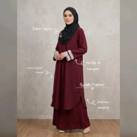 Sabrina Set Tunik Renda & Rok Bhan Crincle Airplow Size Jumbo untuk Ibu Hamil dan Menyusui Terbaru B