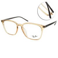 RayBan雷朋 光學眼鏡 時尚方框款 /透棕-棕 #RB7185F 5940-54mm