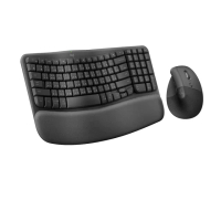 【Logitech 羅技】Wave Keys人體工學鍵盤 + Lift 人體工學垂直無線藍牙滑鼠(石墨灰)