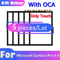 5Pcs For Microsoft Surface Pro 4 1724 Pro 5 1896 Pro 6 1807 Touch Screen Front Glass Panel Repair For Surface pro4 pro5 pro6