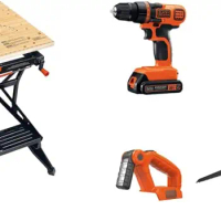 BLACK+DECKER Portable Workbench, Project Center and Vise (WM425-A) &amp; 20V MAX* Cordless Drill Combo Kit, 4-Tool (BD4KITCDCRL)