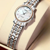 Women Watches Fashion Automatic Luxurious Stainless Steel Waterproof Lady Quartz Watch Steel Band Business Clock นาฬิกาข้อมือ